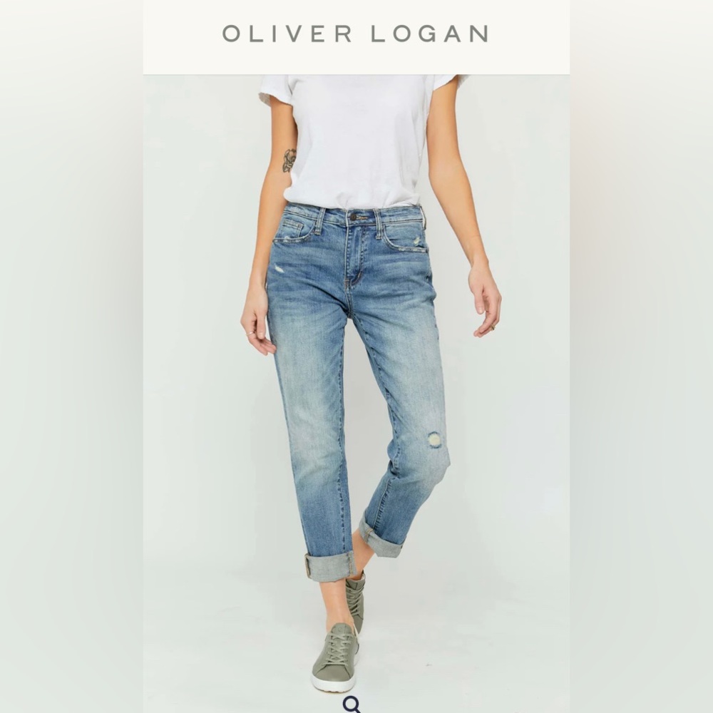 Oliver Logan Crosby Jeans Mid to High Rise Frayed Hem